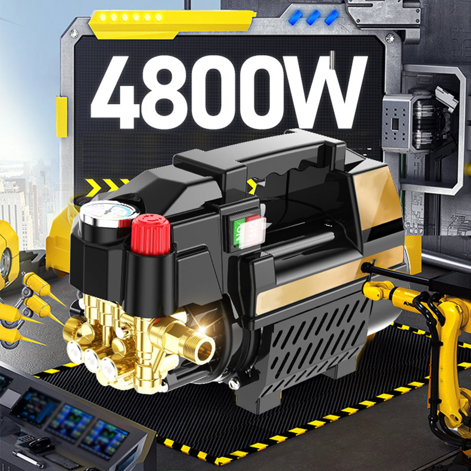 

High Pressure Car Washer Electric Pressure Washer High Power Washer for Floor Driveways Cleaning 7/10/15m Tube Car Wash Machine