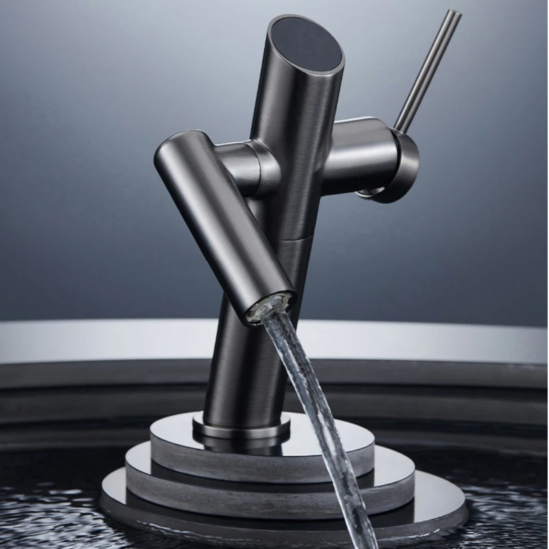 Multifunctional Bathroom Faucet with Double Modes Spout Free Swivel Single Hole Deck Mounted Hot Cold Mixer Basin Sink Faucet