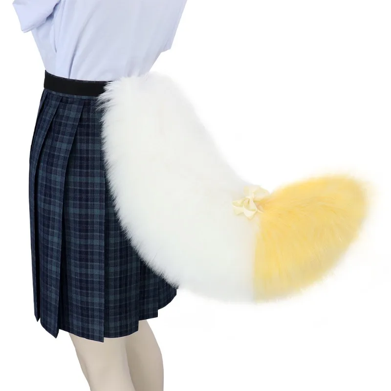 60cm Plush Animal Tail Wolf Fox Cat Tail with Adjustable Belt Cosplay Accessories Role Play Party Props Furry Fluffy Dog Tail