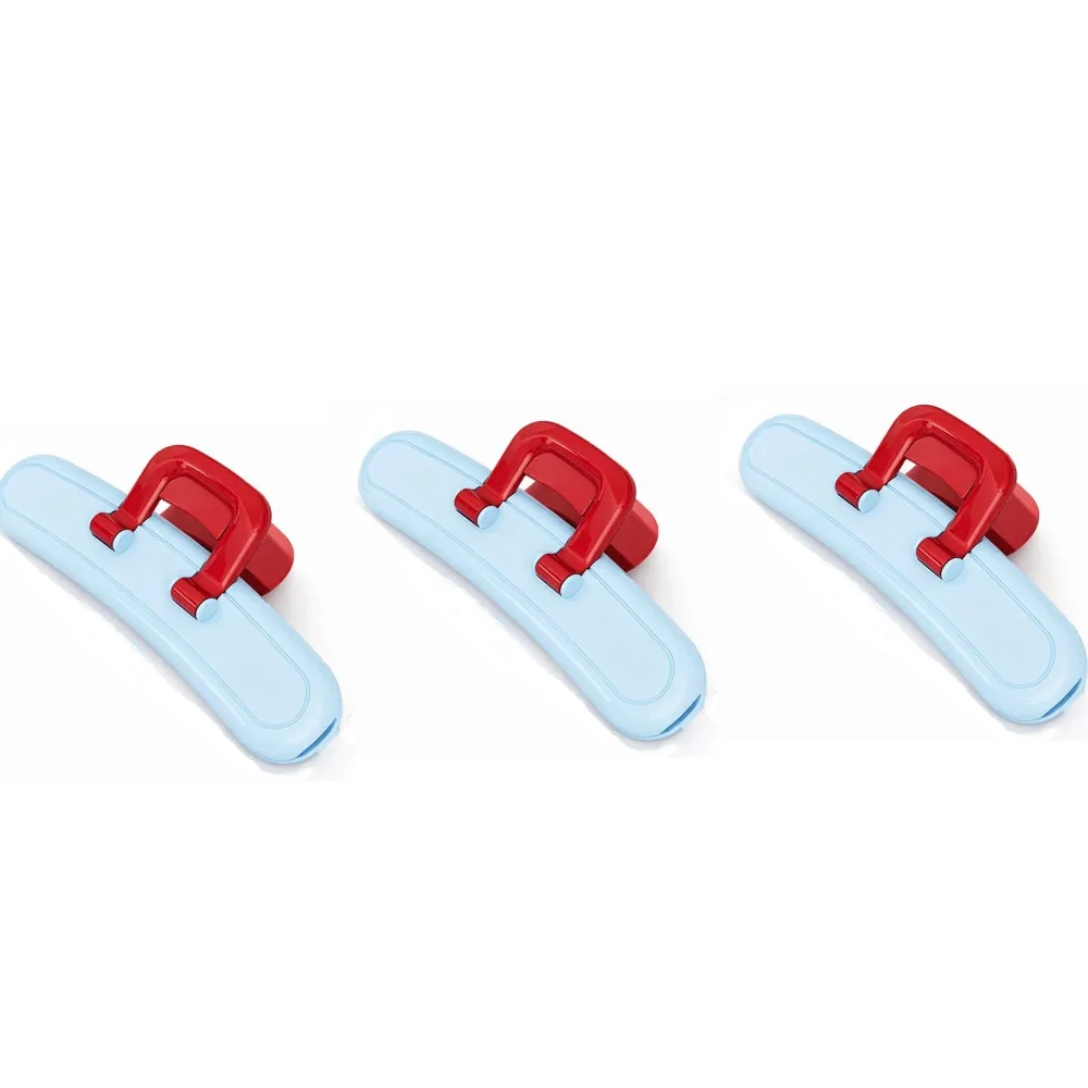 

3 Pieces Dopamine Food Sealer Clip Wide Open Decorative Airtight Food Clip Moisture Proof Hanging Hole Bag Sealing Clip