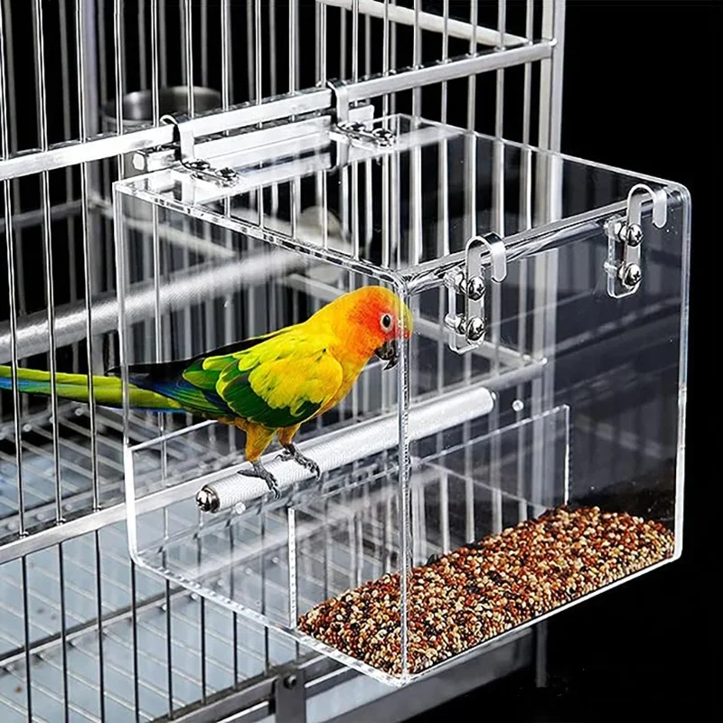 

Parrot Supplies Bird Feeder Bathtub Acrylic Transparent Hanging No Chaos