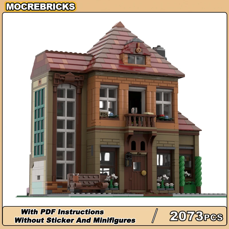 MOC Modular Architecture Series เมดิเตอร์เรเนียน Holiday House DIY ประกอบ Building Block อิฐปริศนาของเล่นสําหรับของขวัญเด็ก