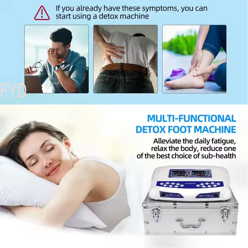New Dual Ionic Foot Detox Spa Bath Machine Pulse Massage FIR Belts 8 Modes Ion Cleanse Two People Detox Foot SPA
