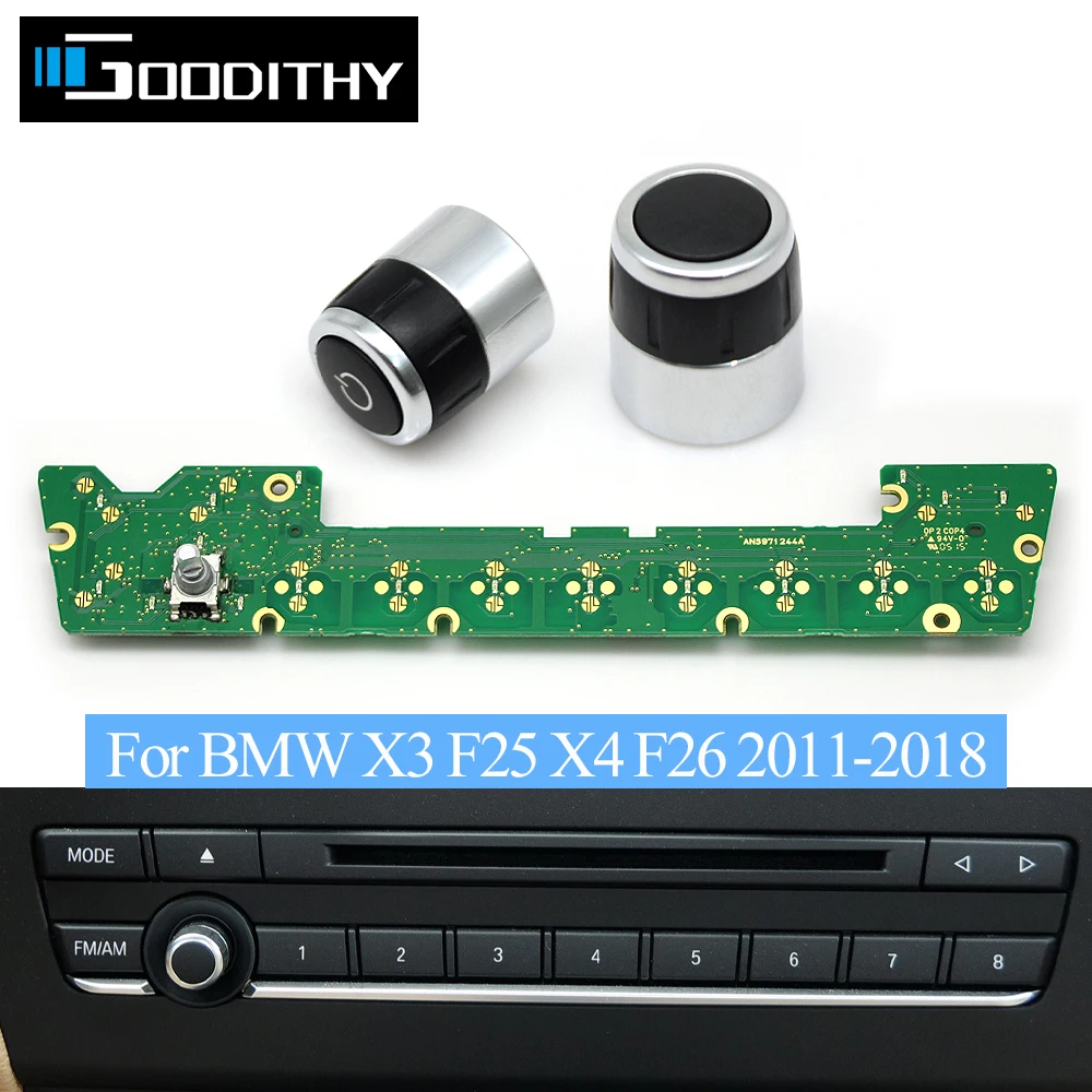 Car Radio Audio Volume Rotary Switch Button Knob Cover Cap Control Circuit Board For BMW X3 X4 F25 F26 61319208591,61319351155