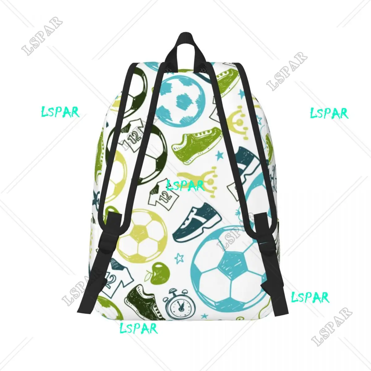 Soccer Sport Pattern Football Canvas Backpack for Women Men College School Students Bookbag Fits 15 Inch Laptop Bags