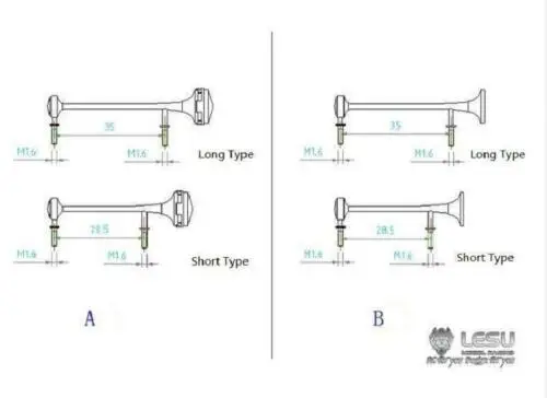 Lesu 1/14 Diy Metalen Hoorn B Fluitje Voor Tamiyaya Rc Diy Model Trailer Auto Vrachtwagen Tractor TH02244-SMT5