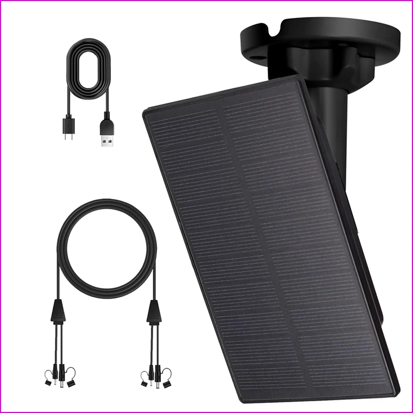 12V/1A 6V/2A Solar Panel Micro-USB+Type-C Outdoor Solar Cells Charger Solar Panels for Security Camera System-A57M
