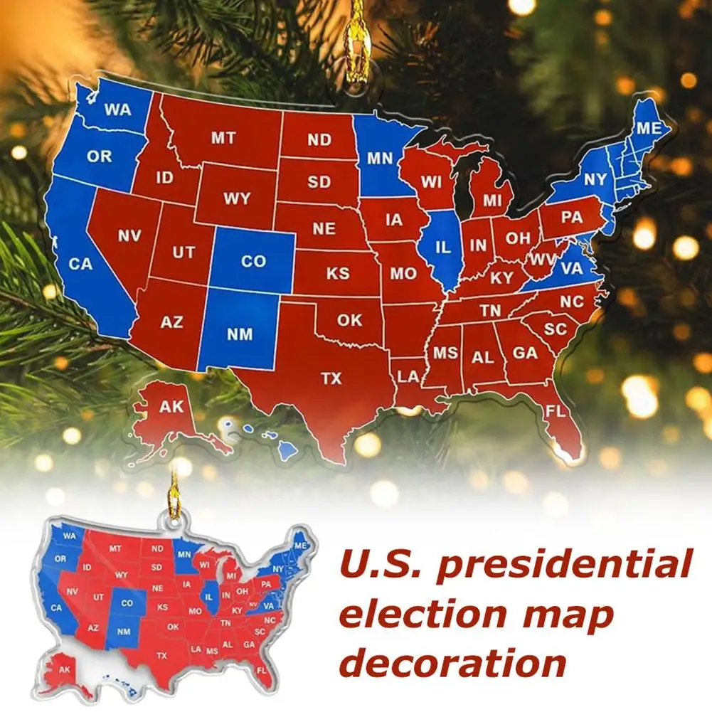 Election Map Christmas Ornament Presidential Election Map Christmas President Ornaments Ornament Again Won 2024 Election Ho J3A7