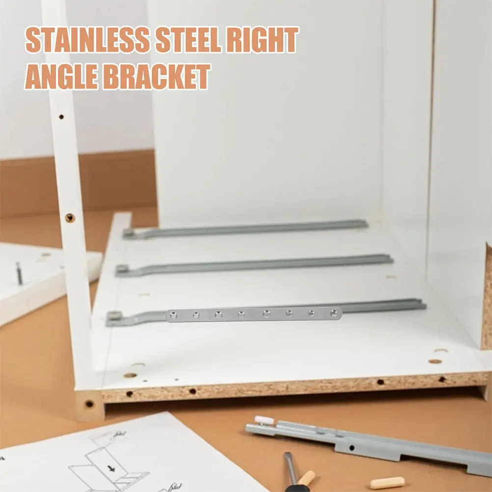 1 Set Stainless Steel Flat Mending Plate Brackets Straight Repair Fixing Connectors For Wood Furniture Durable Rustproof Secure