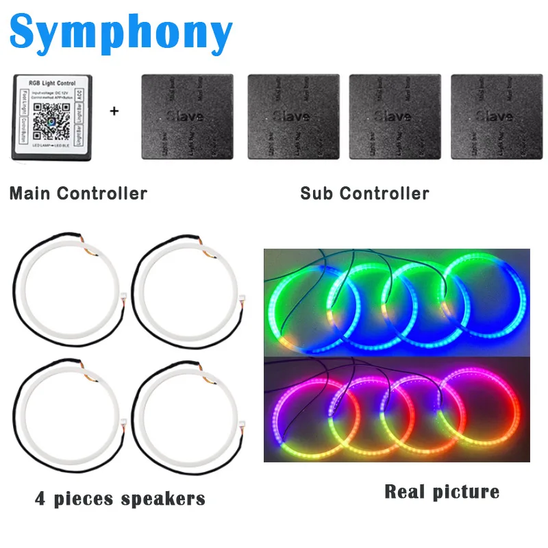 18 in 1 22 in 1 Atmosphere Lamp Kit Parts Symphony 213 Color Main Controller Sub Controller Speakers Parts Controller Speakers