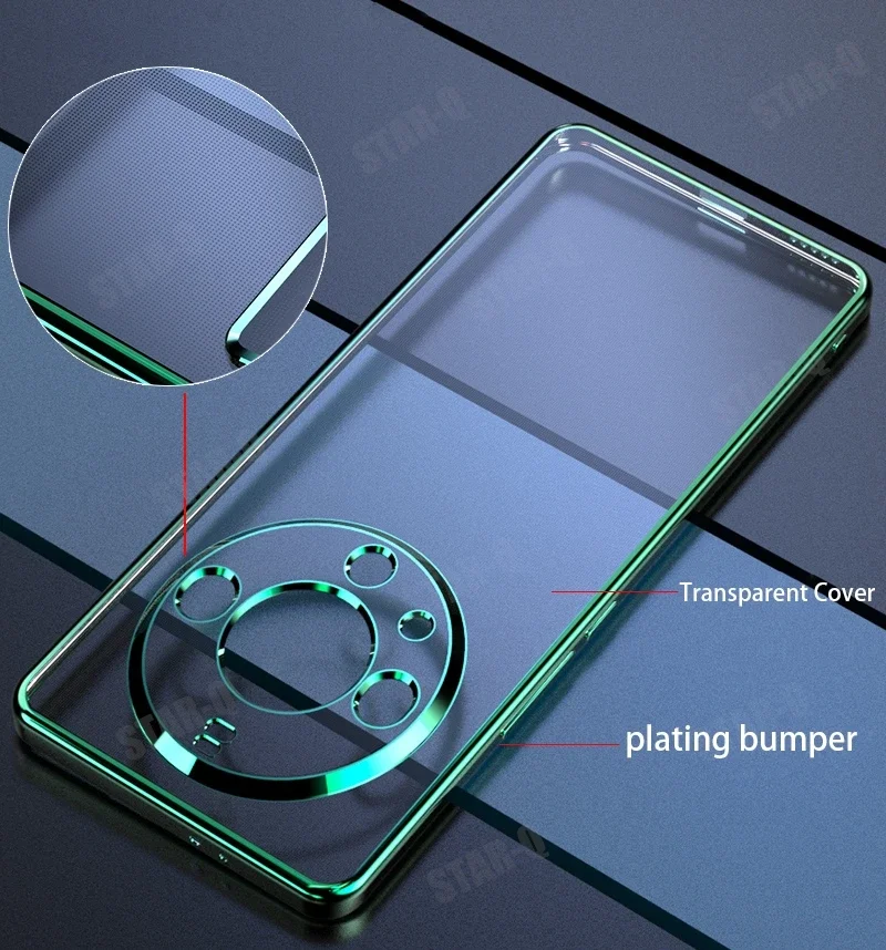 Magic6 Magic5 Lite Luxury Plating Clear Case For Huawei Honor Magic 6 5 Lite 5g Soft Silicone Transparent Back Cover 6lite 5lite