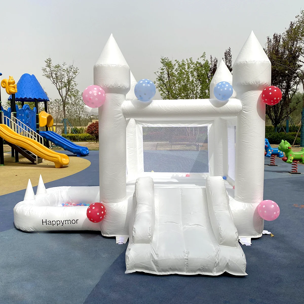 Mini  Bouncy Castle Jumping House  With Side&Ball Pool Inflatable Bouncer For Kids Bounce House Outdoor