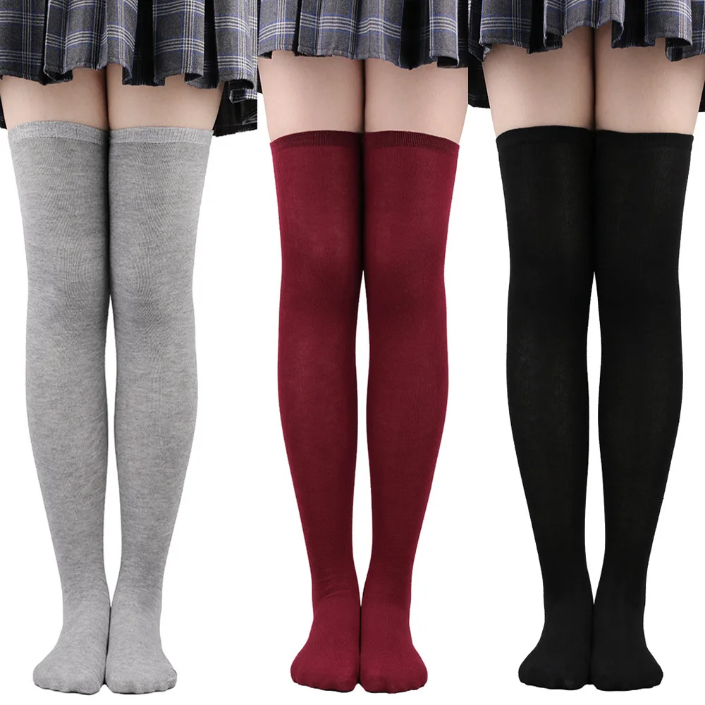 

Sexy Slim Long Socks Women Simple Over Knee Thigh High Stockings Over The Knee Stockings for Female Ladies Girls Warm Knee Socks