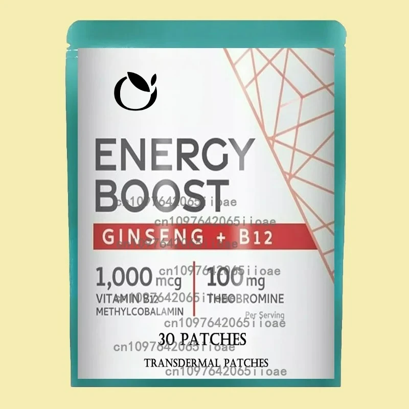 

30 Patches Energy Boost Transdermal Self Adhesive Vitamin B12 Patches