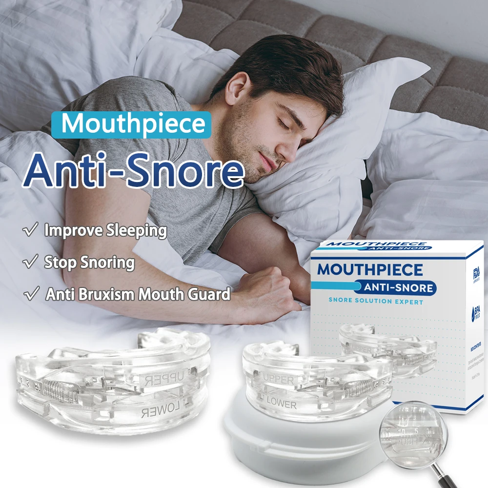 Silicone Anti-Snore Mouthpiece, Bruxismo protetor bucal, Melhorar o sono ajuda chaves, Dentes dispositivo ortodôntico ronco noite, Parar ronco