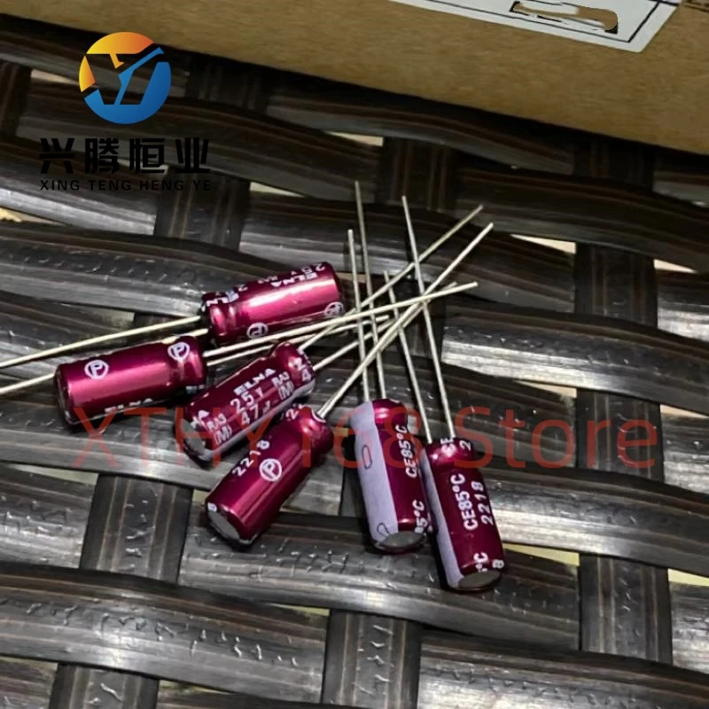 10PCS 100UF 25V Audio Capacitor 25V 100UF 6X11 RA3 Purple Red Robe