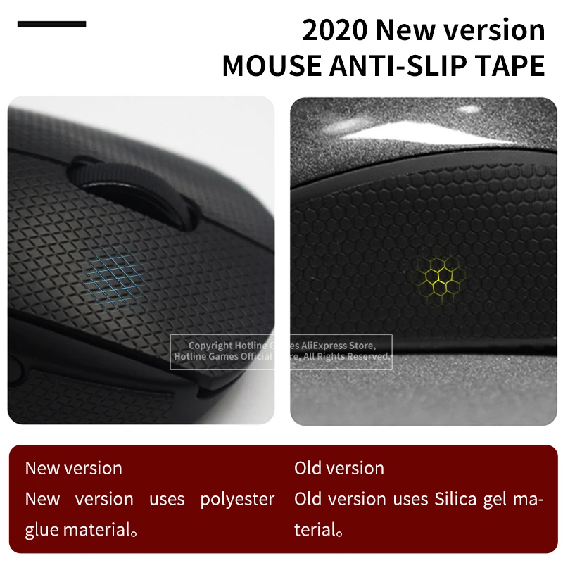 Hotline Games 2.0 Mouse Grip Tape For Razer Basilisk Ultimate V2 Hyperspeed Wireless Gaming Mouse