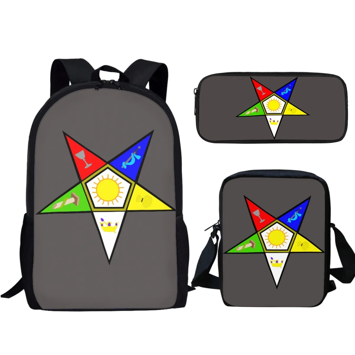 OES Sistars-Bolsa Escolar de diseño oriental, juego de lápices, mochilas para estudiantes de primaria/secundaria, mochila para volver a la escuela, regalo, 2023, 3 unidades