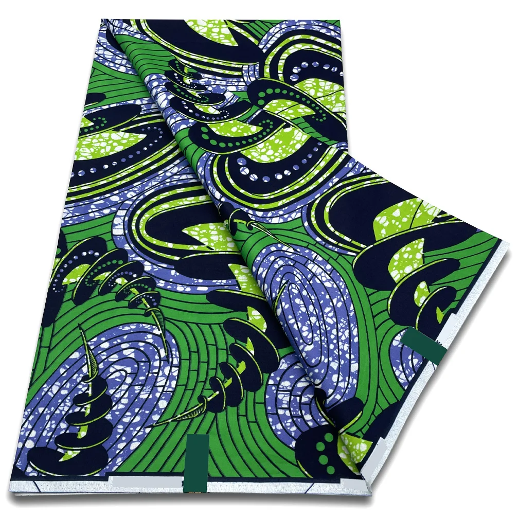 Imagem -06 - African Ankara Wax Print Fabric 100 Algodão Cera Africana Macia Tecido Real Cera Verdadeira Vestidos Faça Você Mesmo Alta Qualidade