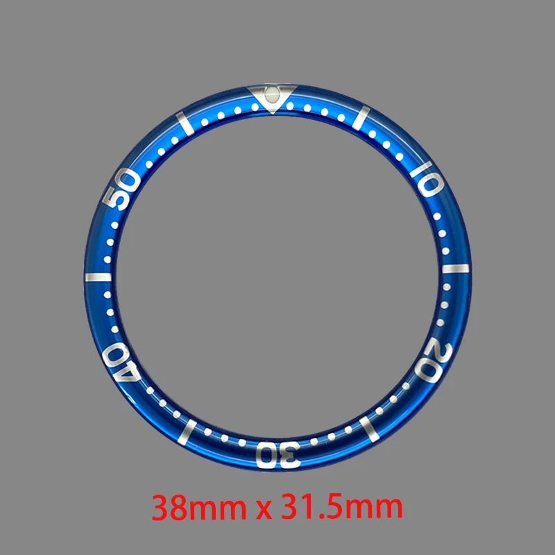 Модное алюминиевое кольцо из смолы 38 мм подходит для SKX007 SKX009 SRPD Diver Watch Case NH35 NH36 Механизм Корпус безеля Кольца Ремонтные детали