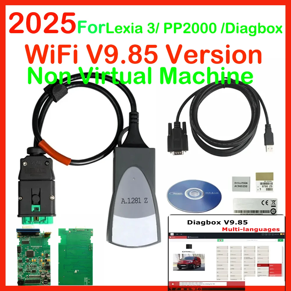 2025 hot sale PP2000 OBD Lexia 3 Diagbox V9.850 WIFI version PP2000 Le-xia-3 For Ci-tro-en/Peu-ge-ot Diagnostic-Tool