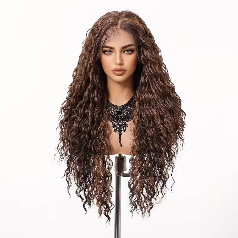 Highlight Curly Wave Wig Human Hair 13x4 Honey Blonde Wig Human Hair 4/27 Curly Highlighted Human Hair Wig Glueless Pre Plucked