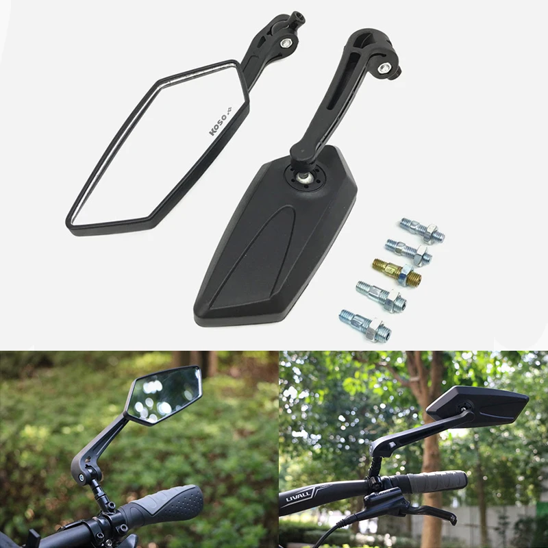 

Universal Motorcycle 8mm 10mm KOSO Mirror Scooter E-Bike Cafe Racer Retro Rearview Mirrors Electrombile HD Vision Side Mirror