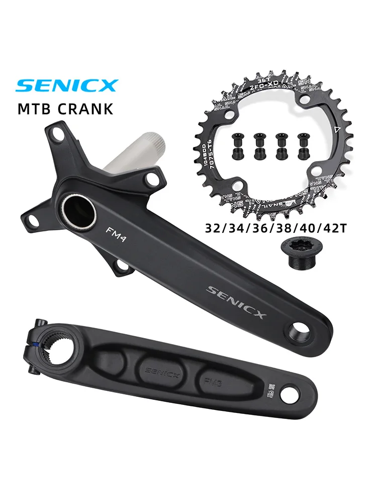 AliExpress MEROCA SENICX Bicycle Crankset 170mm 104BCD Single Chain 32T/34T/36T/38T/40T/42T 8/9/10/11/12Speed Mountain Bike Hollow Crank