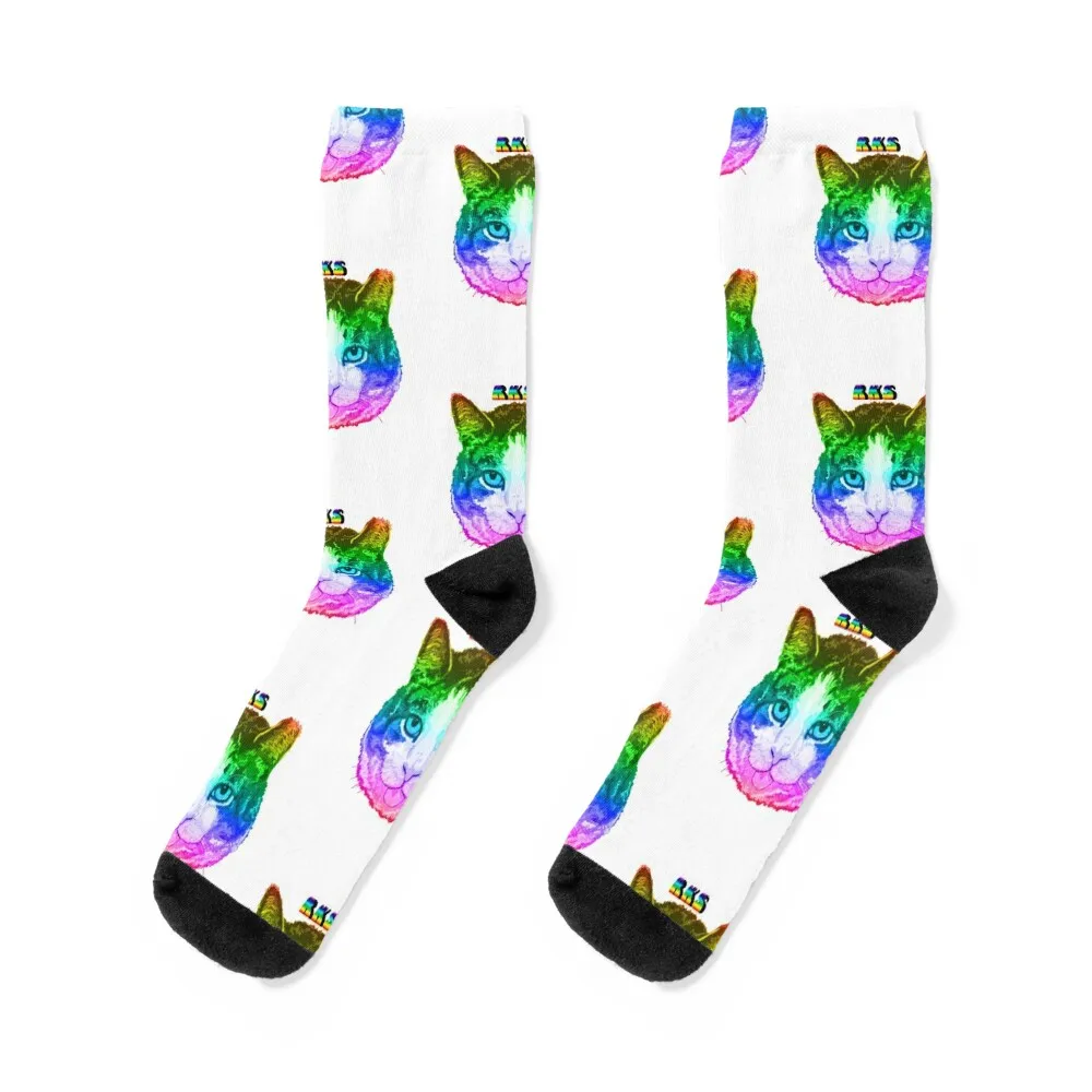 

Rainbow Kitten Surprise Kitty Socks FASHION loose man Boy Child Socks Women's