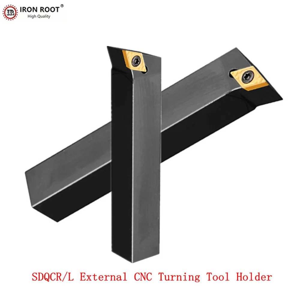 IRON ROOT Turning Tool Holder SDQCR1010H07,1212H07,External Turning Tool Holder CNC lLathe Tool FOR DCMT070208 insert