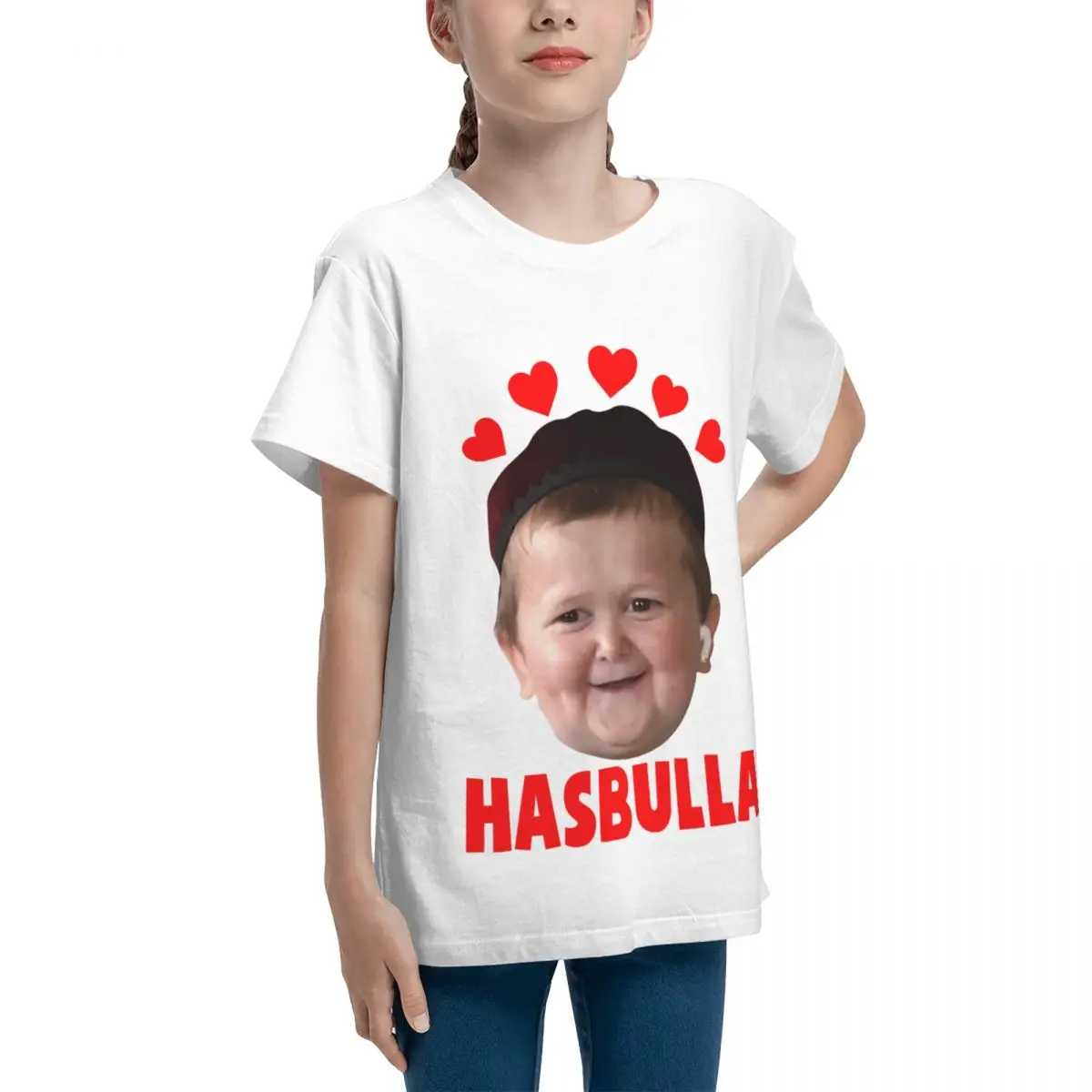 Crewneck Hasbulla Love Hasbulla Meme For Sale Adolescents Basic Short Sleeve T-Shirt Tees Funny High quality Leisure Vintag