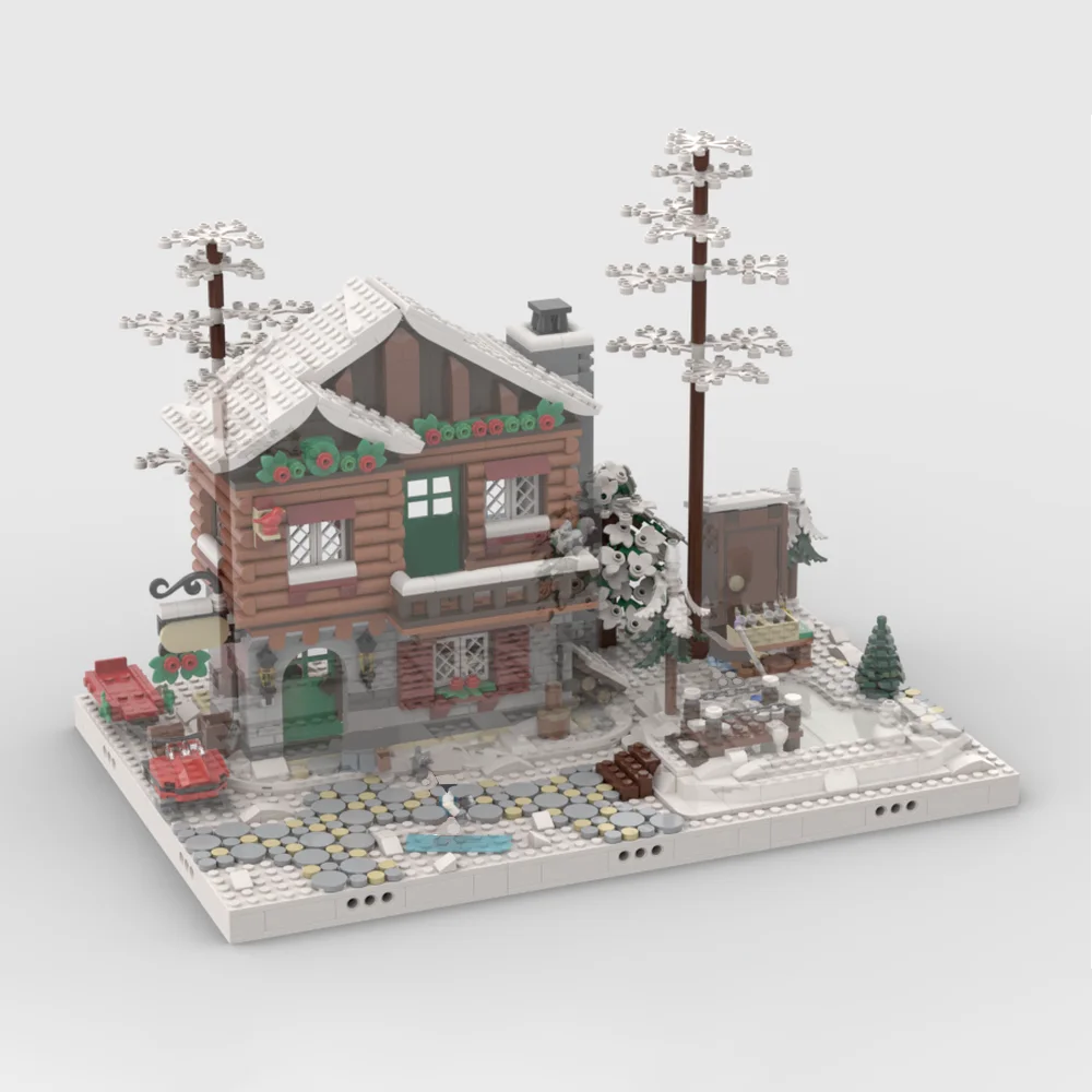 MOC-Creative Winter Village Base Building Blocks, Brick Assembly Model, Toy Gift, 10325, 40424, 10275, 21325, 10293,40602, 10308