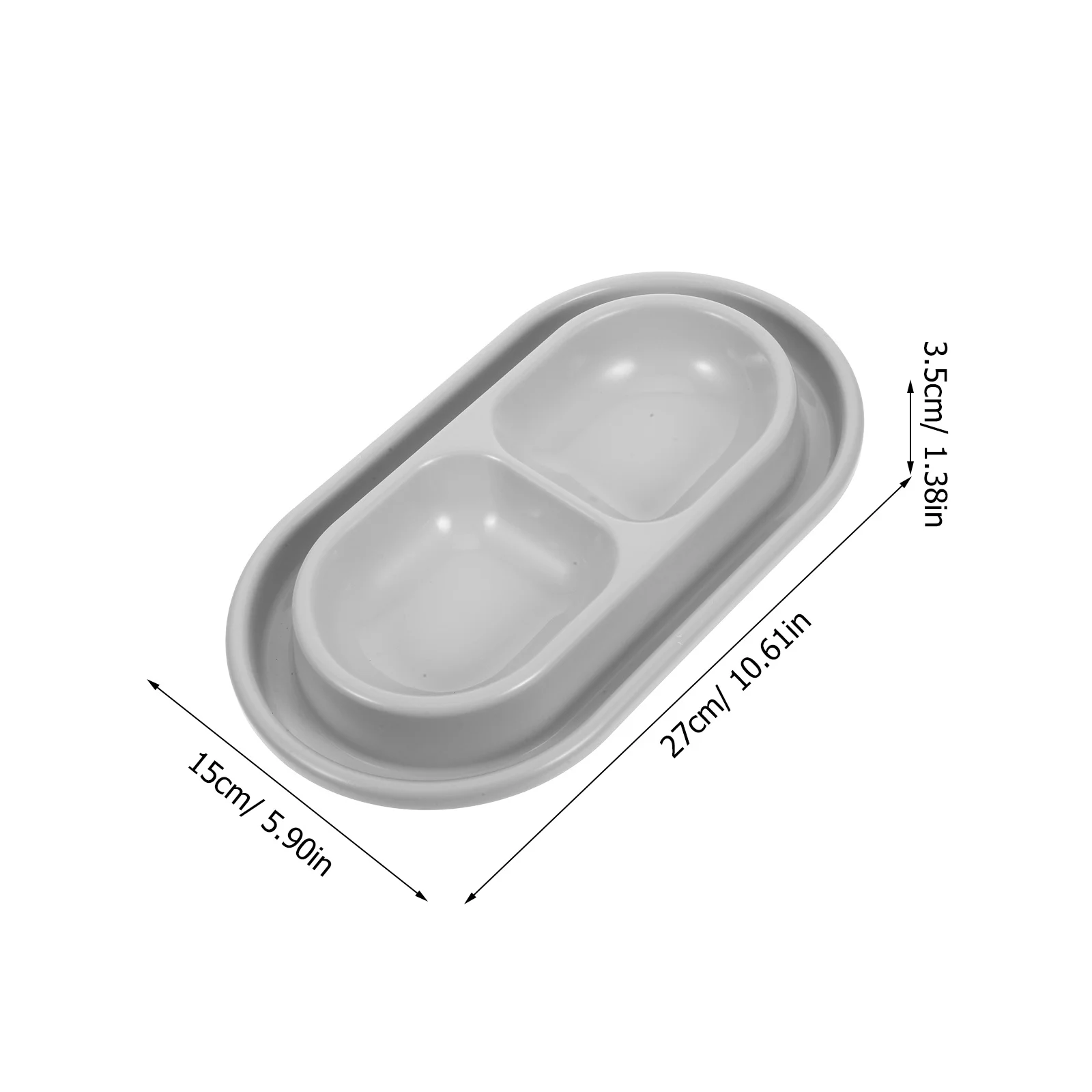 Миска против муравья, двойная миска для воды, устойчивая к разливу, кормушка для домашних животных, большая емкость, серая станция для корма для домашних животных для маленьких собак, щенков, на открытом воздухе
