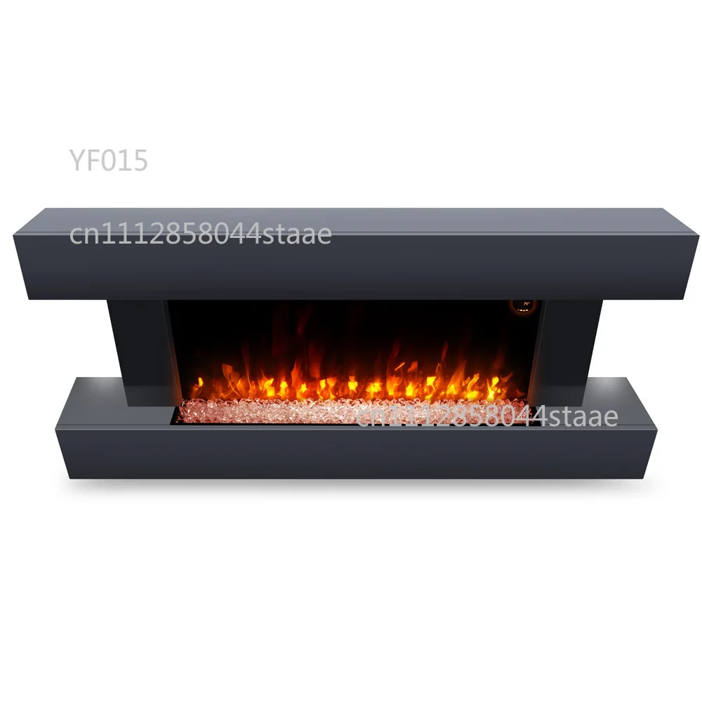 Modern Electric Fireplace Insert With Simulated Flame Wood Stone Decoration Home Living Room Decorative Heater