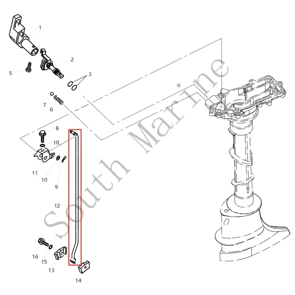 

Рычаг переключения передач F4-02000004 для лодочного мотора Parsun HDX F4 F5, 4-тактный подвесной двигатель