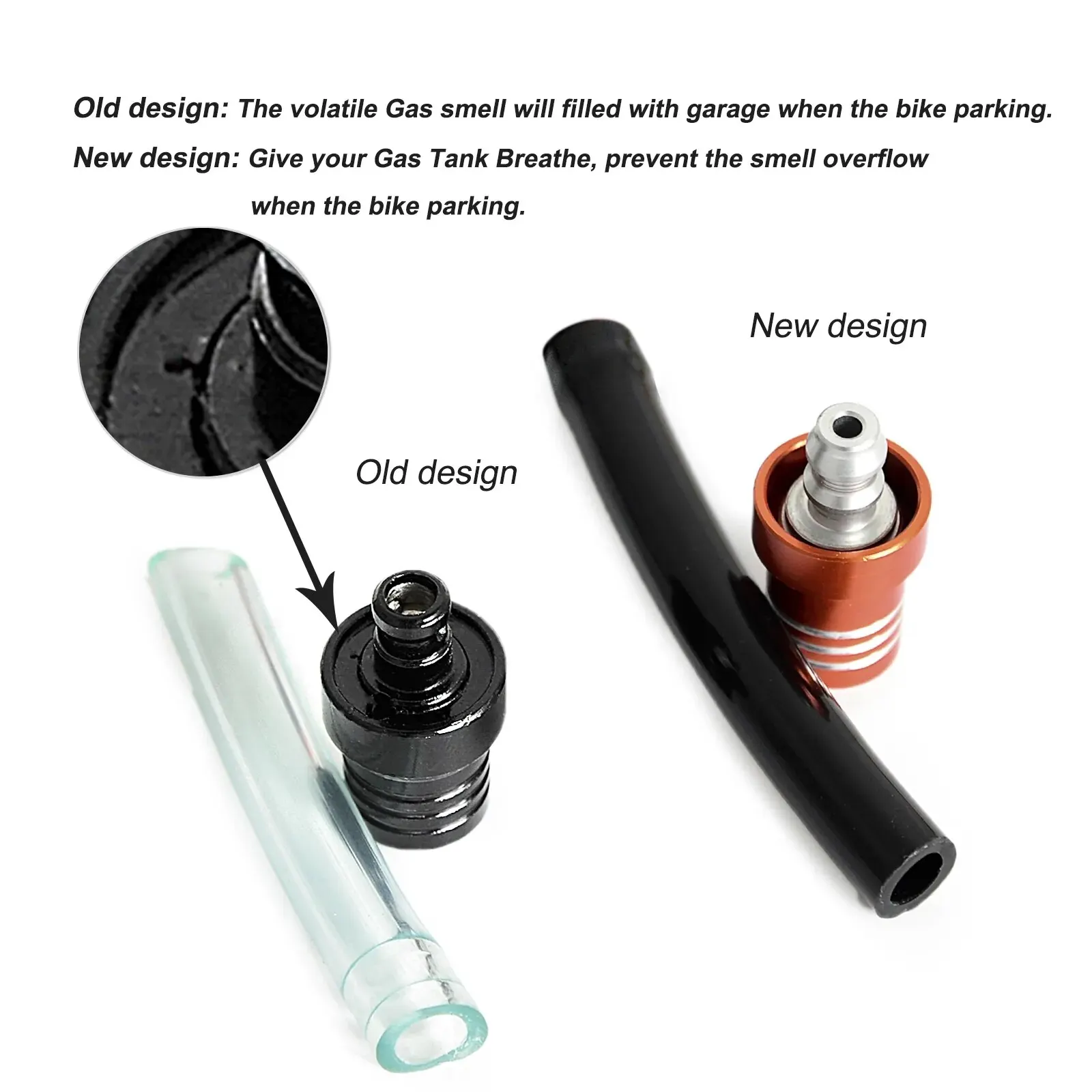 Motorcycle Gas Fuel Cap Single Way Valves Vent Breather Hoses Tubes For Motocross ATV Quad Dirt Pit Bike Fuel Tank Breather Pipe