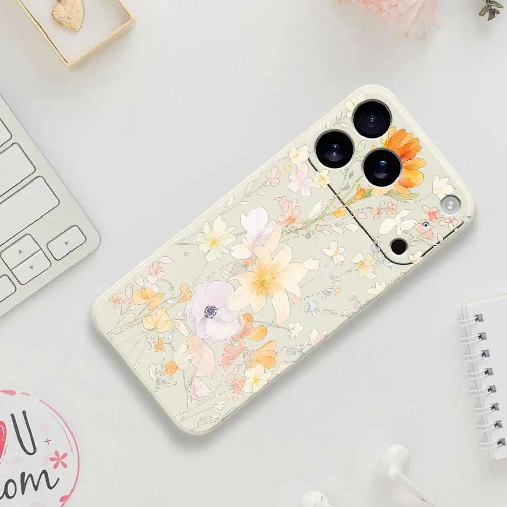 

Fresh Flower Phone Case For iPhone 17 Pro Max 17 Air 16 15 14 13 12 11 Pro Max XS Max 7 8 Plus 16e 16 15 Plus TPU Cover Coque