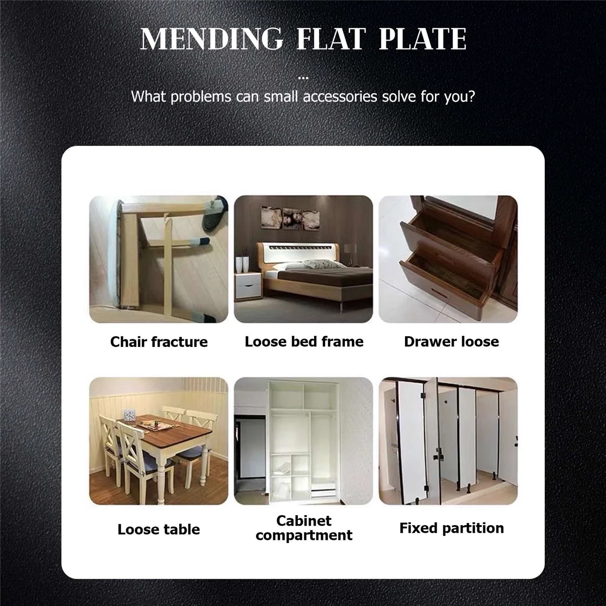 AT77 60mm x 16mm Straight Repair Joining Mending Flat Plate Bracket 5pcs