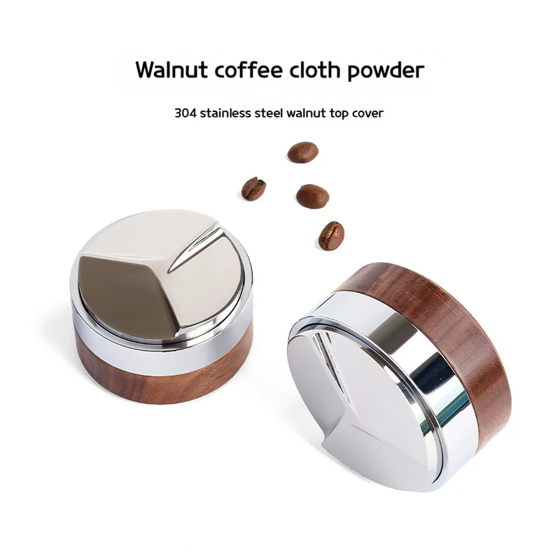 

Walnut Italian coffee machine with cloth powder dispenser, three blade adjustable height 51/53/58mm