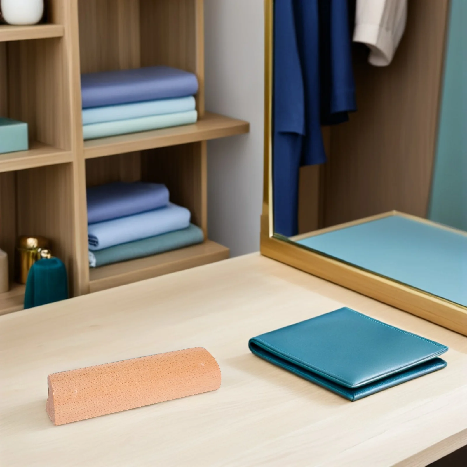 

10Pcs Wood Cabinet Pull Handles Solid Natural Grain Wood Drawer Knobs for Wardrobe Kitchen Cupboard Dresser Furniture Door Pulls