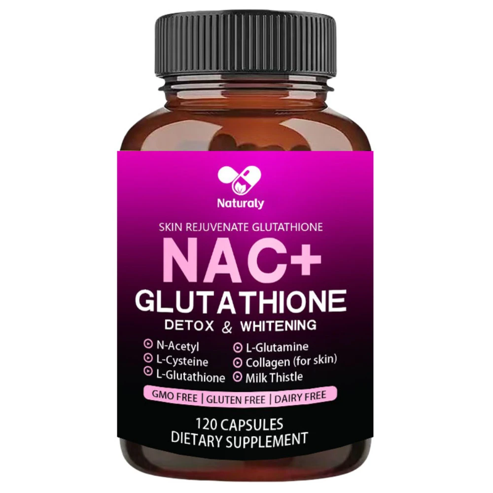 NAC+Glutathione Capsules – Detoxification, Whitening, Immunity, Cell Growth and Repair, Antioxidant Supplement