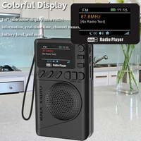 Portable Mini DAB/DAB+FM Digital Radio LCD Display 1000mAh TF Card MP3 Player Speaker Fm Radio Receiver with 40 Preset Stations