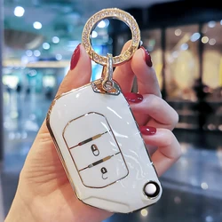 Fashion TPU Remote Car Key Case Cover Shell Fob Protector For Jeep Wrangler JL JK JLU XD 2018-2022 Holder Keychain Accessories