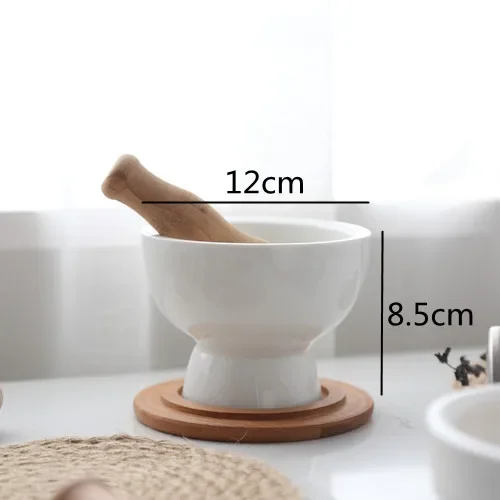 Ceramic Masher Mortar Pestle Pepper Masher Spice Grinder Crusher Pounding Jar Manual Grinding Vessel Food Grinder Grinding Tools