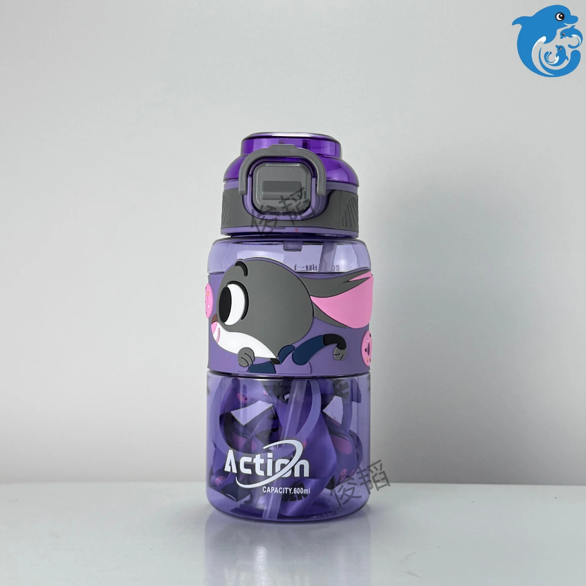 600 مللي جديد ل Zootopia2 كوب ماء الرياضة المحمولة مانعة للتسرب كوب بلاستك درينكوير مع جولة الصالة الرياضية أجهزة لياقة خارجية كوب شفاف