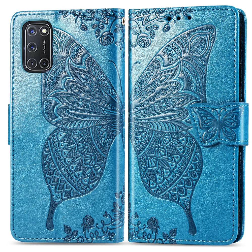 For OPPO A57S A17 A54 74 5G Flip Case Emboss Leather Protect Funda A 57 77 76 17 K A16 36 A94 A57 52 A96 A15 S A74 Wallet Cover