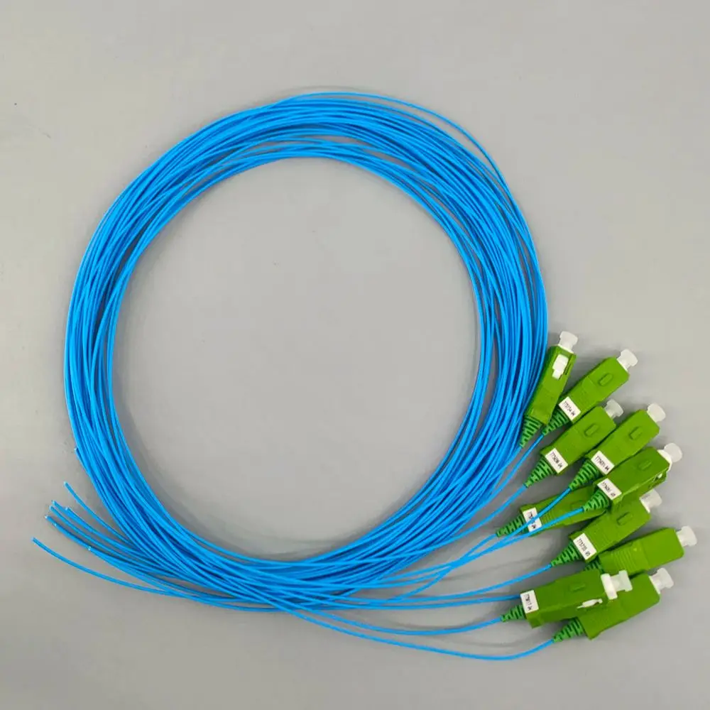 10pcs SC/APC Fiber Pigtail Single Mode Simplex 9/125μm 2m 0.9mm Indoor FTTH Fiber Optic Network Extension Cord