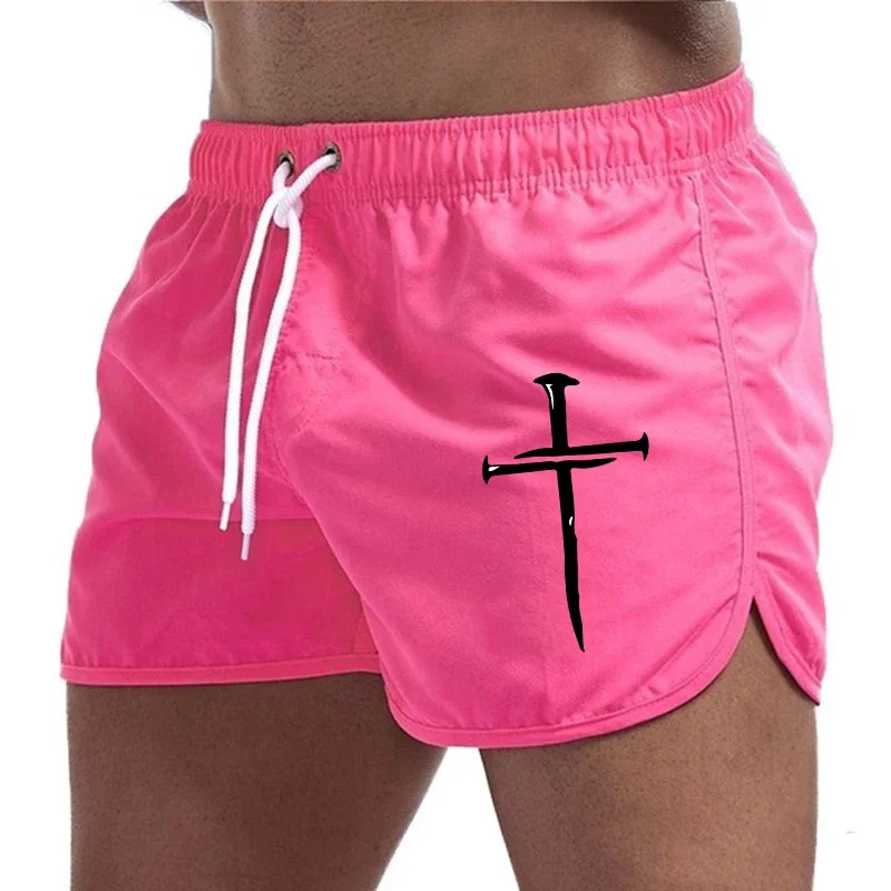 ฤดูร้อนกางเกงขาสั้นชายหาดชาย 2025 กางเกงชายหาด GYM Jogging Casual กางเกงว่ายน้ําแห้งเร็ว Homme Surf ระบายอากาศกางเกงขาสั้นชายทะเล