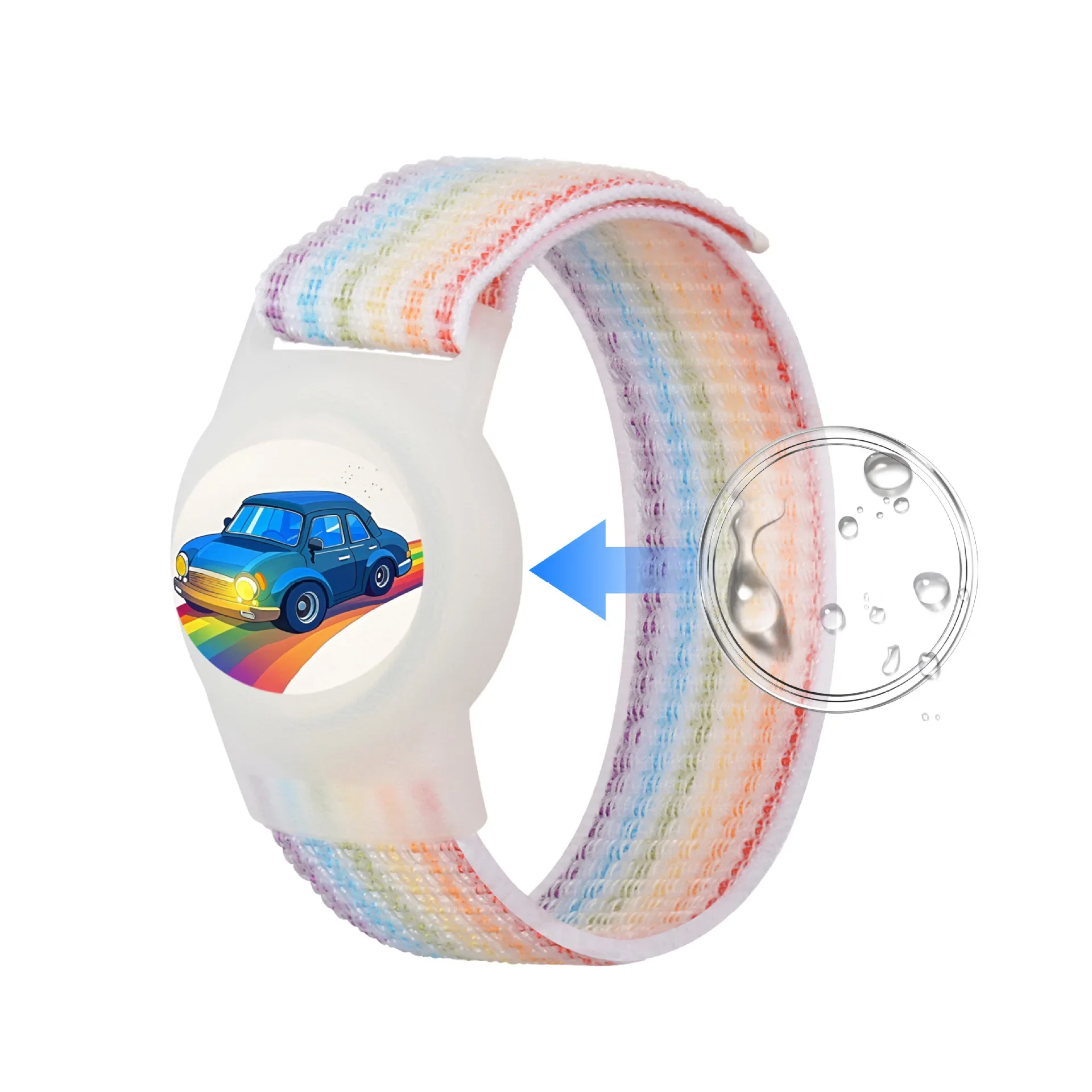Wasserdichtes Nylon-Armband für Apple AirTags Locator Kinder-Armband Kratzfeste Abdeckung Zubehör für Airtag GPS-Tracker-Halter – Detail 15
