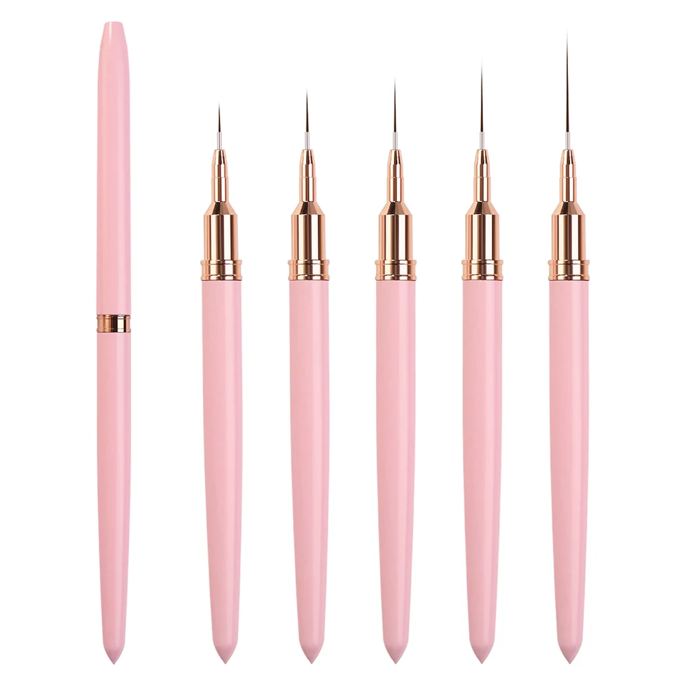 

5pcs Nail Liner Brush Set Drawing Lines Stripe Painting Flower Pen Nail Art Manicure Salon Nail Drawing Pen